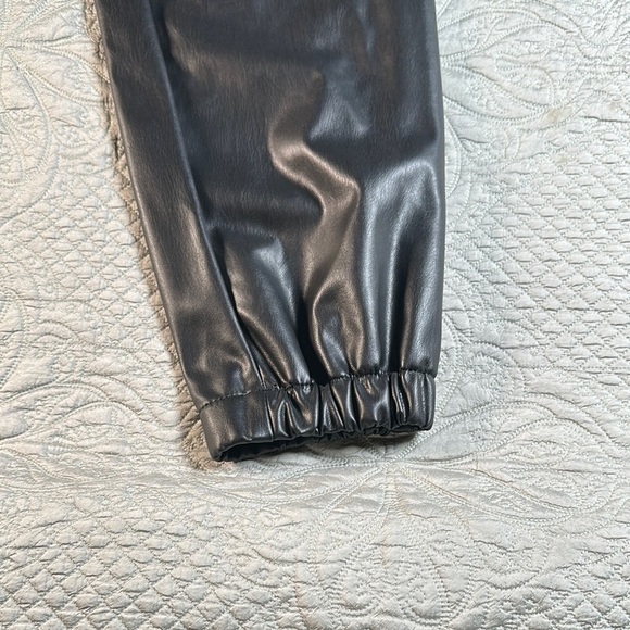 H&M Black Faux Leather Jogger Sweatpants - Picture 5 of 11